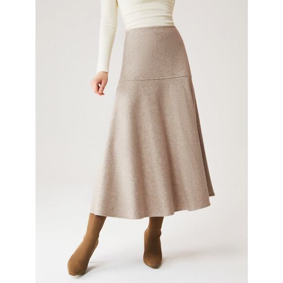 NWT OGL Wool-Like Flared Maxi Skirt – Navy – Size XS - Picture 3 of 15